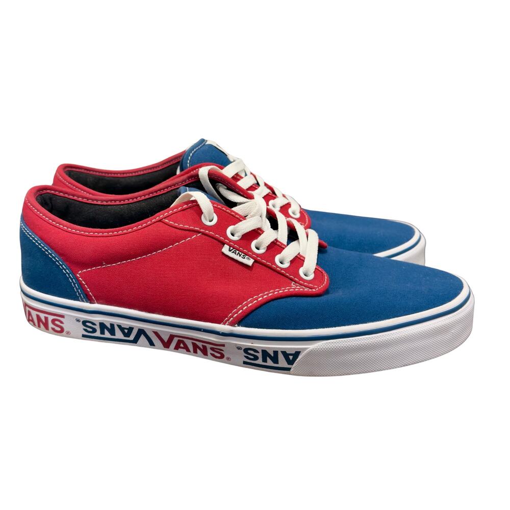 Vans | Sidewall Atwood Low-Top Blue Red Skate Shoes | Men’s Size 11